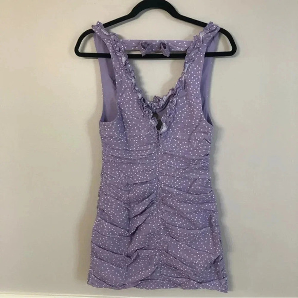 For Love and Lemons Chelsea Purple and White Lovecore Mini Dress Size Small NWT - Picture 7 of 11
